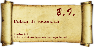 Buksa Innocencia névjegykártya